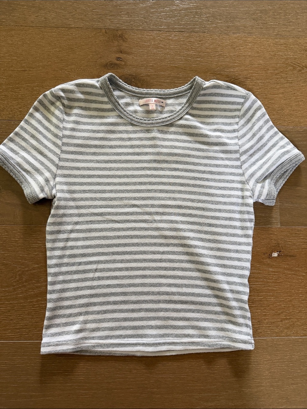 Lottie Moss Striped Gray Short Sleeve Baby Tee | M